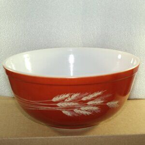 PYREX Autumn Harvest Wheat Pattern Nesting Mixing Bowl #403, 2.5 Quarts Vintage